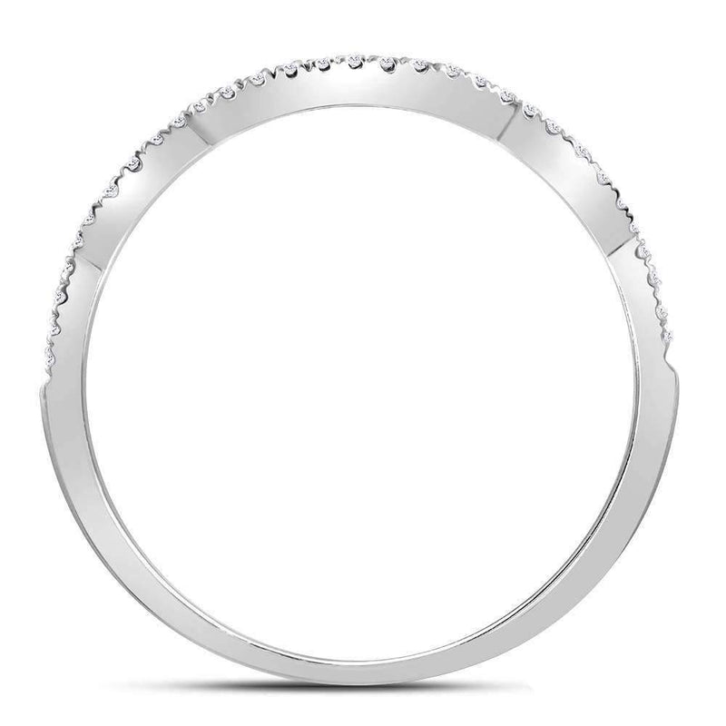 14kt White Gold Women's Round Diamond Twist Bridal Wedding Engagement Ring Band Set 5/8 Cttw - FREE Shipping (US/CAN)-Gold & Diamond Wedding Ring Sets-9-JadeMoghul Inc.