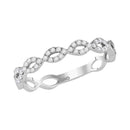 14kt White Gold Women's Round Diamond Twist Stackable Band Ring 1-5 Cttw - FREE Shipping (US/CAN)-Gold & Diamond Rings-JadeMoghul Inc.