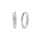 14kt White Gold Women's Round Diamond Two-tone Cluster Hoop Earrings 1-6 Cttw - FREE Shipping (USA/CAN)-Gold & Diamond Earrings-JadeMoghul Inc.