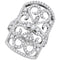 14kt White Gold Women's Round Diamond Vintage-style Knuckle Band Ring 1-1-2 Cttw - FREE Shipping (US/CAN)-Gold & Diamond Fashion Rings-JadeMoghul Inc.