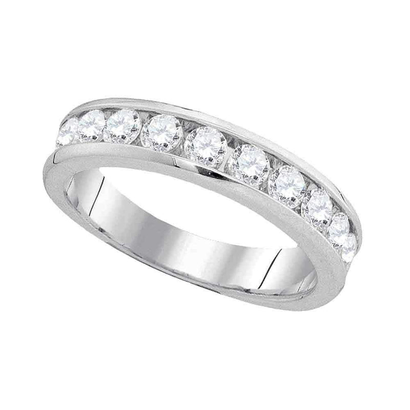 14kt White Gold Women's Round Diamond Wedding Band Ring 1.00 Cttw - FREE Shipping (US/CAN)-Gold & Diamond Wedding Jewelry-5-JadeMoghul Inc.