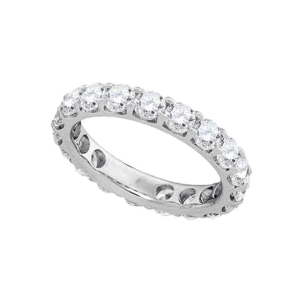 14kt White Gold Women's Round Diamond Wedding Band Ring 3.00 Cttw - FREE Shipping (US/CAN)-Gold & Diamond Wedding Jewelry-5-JadeMoghul Inc.