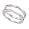 14kt White Gold Women's Round Diamond Wrap Ring Guard Enhancer Wedding Band 1/3 Cttw - FREE Shipping (US/CAN)-Gold & Diamond Wedding Jewelry-5-JadeMoghul Inc.