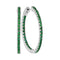 14kt White Gold Women's Round Emerald Hoop Earrings 2.00 Cttw - FREE Shipping (USA/CAN)-Gold & Diamond Earrings-JadeMoghul Inc.