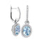 14kt White Gold Women's Round Natural Aquamarine Diamond Oval Dangle Earrings 2-3-8 Cttw - FREE Shipping (US/CAN)-Gold & Diamond Earrings-JadeMoghul Inc.