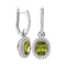 14kt White Gold Women's Round Natural Peridot Diamond Oval Dangle Earrings 3.00 Cttw - FREE Shipping (US/CAN)-Gold & Diamond Earrings-JadeMoghul Inc.