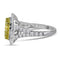 14kt White Gold Women's Round Natural Yellow Diamond Cluster Ring 1-3-4 Cttw - FREE Shipping (US/CAN)-Gold & Diamond Cluster Rings-JadeMoghul Inc.