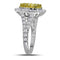 14kt White Gold Women's Round Natural Yellow Diamond Cluster Ring 1-3-4 Cttw - FREE Shipping (US/CAN)-Gold & Diamond Cluster Rings-JadeMoghul Inc.