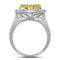 14kt White Gold Women's Round Natural Yellow Diamond Cluster Ring 1-3-4 Cttw - FREE Shipping (US/CAN)-Gold & Diamond Cluster Rings-JadeMoghul Inc.