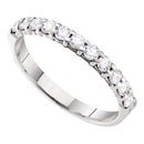 14kt White Gold Women's Round Pave-set Diamond 3.5mm Wedding Band 1/2 Cttw - FREE Shipping (US/CAN)-Gold & Diamond Wedding Jewelry-5-JadeMoghul Inc.