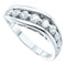 14kt White Gold Women's Round Pave-set Diamond Arched Band 1/2 Cttw - FREE Shipping (US/CAN)-Rings And Bands-5-JadeMoghul Inc.