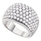 14kt White Gold Women's Round Pave-set Diamond Cocktail Ring 3.00 Cttw - FREE Shipping (US/CAN)-Gold & Diamond Bands-5-JadeMoghul Inc.