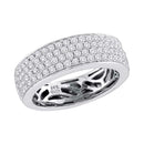 14kt White Gold Women's Round Pave-set Diamond Comfort Wedding Band 1.00 Cttw - FREE Shipping (US/CAN)-Gold & Diamond Wedding Jewelry-5-JadeMoghul Inc.