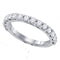 14kt White Gold Women's Round Pave-set Diamond Single Row Wedding Band 1/4 Cttw - FREE Shipping (US/CAN)-Gold & Diamond Wedding Jewelry-5-JadeMoghul Inc.