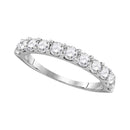 14kt White Gold Women's Round Pave-set Diamond Wedding Band Ring 1.00 Cttw - FREE Shipping (US/CAN)-Gold & Diamond Wedding Jewelry-5-JadeMoghul Inc.