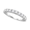 14kt White Gold Women's Round Pave-set Diamond Wedding Band Ring 1.00 Cttw - FREE Shipping (US/CAN)-Gold & Diamond Wedding Jewelry-5-JadeMoghul Inc.