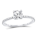 14kt White Gold Women's Solitaire Engagement Ring-Gold & Diamond Wedding Jewelry-JadeMoghul Inc.