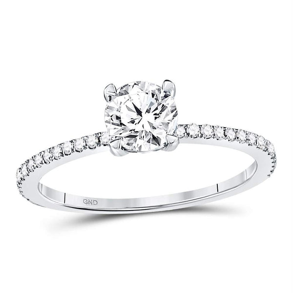 14kt White Gold Women's Solitaire Engagement Ring-Gold & Diamond Wedding Jewelry-JadeMoghul Inc.