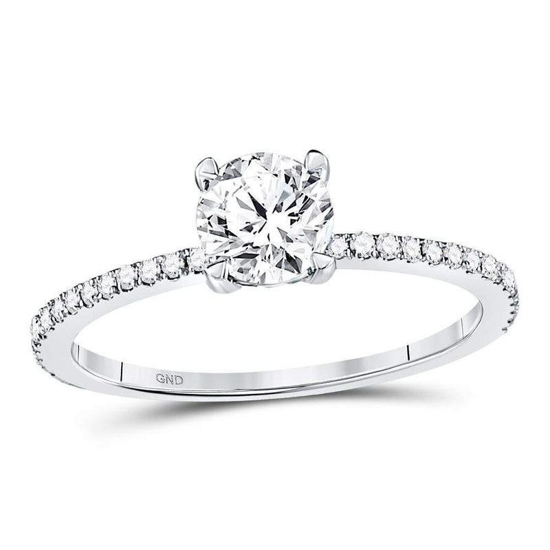 14kt White Gold Women's Solitaire Engagement Ring-Gold & Diamond Wedding Jewelry-JadeMoghul Inc.