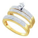 14kt Yellow Gold His & Hers Marquise Diamond Solitaire Matching Bridal Wedding Ring Band Set 1/2 Cttw - FREE Shipping (US/CAN)-Gold & Diamond Trio Sets-5-JadeMoghul Inc.