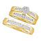14kt Yellow Gold His & Hers Round Diamond Cluster Matching Bridal Wedding Ring Band Set 1/2 Cttw - FREE Shipping (US/CAN)-Gold & Diamond Trio Sets-5-JadeMoghul Inc.