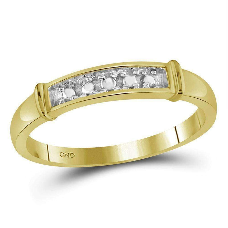 14kt Yellow Gold His & Hers Round Diamond Solitaire Matching Bridal Wedding Ring Band Set 1/10 Cttw - FREE Shipping (US/CAN)-Gold & Diamond Trio Sets-7.5-JadeMoghul Inc.