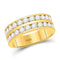 14kt Yellow Gold Mens Diamond Double Row Wedding Band Ring 2.00 Cttw-Gold & Diamond Men Rings-JadeMoghul Inc.