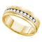 14kt Yellow Gold Men's Round Channel-set Diamond Single Row Wedding Band Ring 1/2 Cttw - FREE Shipping (US/CAN)-Gold & Diamond Wedding Jewelry-8-JadeMoghul Inc.
