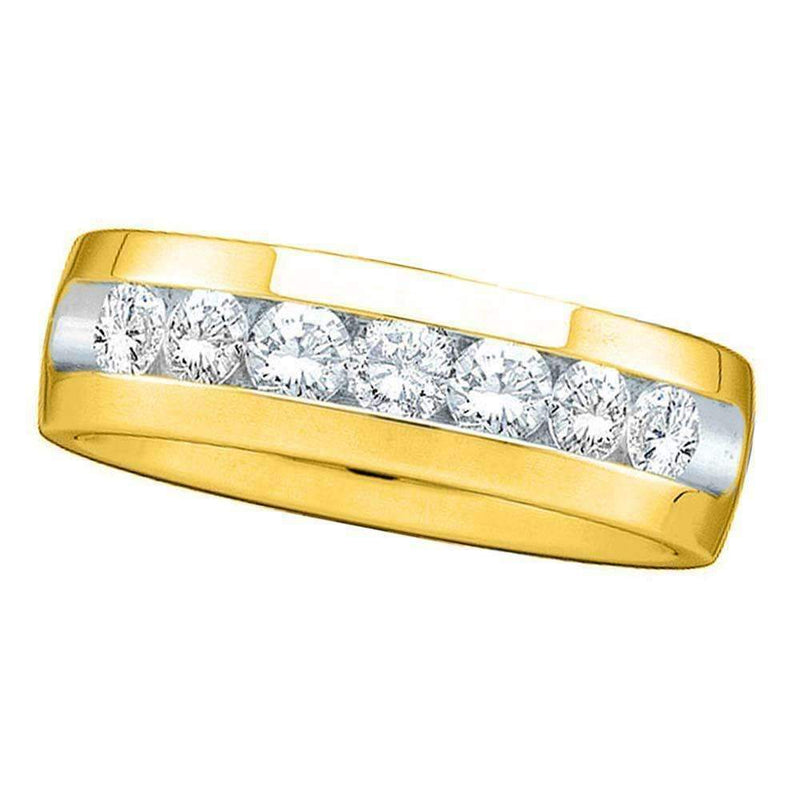 14kt Yellow Gold Men's Round Channel-set Diamond Wedding Anniversary Band Ring 1/4 Cttw - FREE Shipping (US/CAN)-Gold & Diamond Wedding Jewelry-8-JadeMoghul Inc.