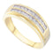 14kt Yellow Gold Men's Round Diamond 2-row Wedding Anniversary Band Ring 1/4 Cttw - FREE Shipping (US/CAN)-Gold & Diamond Wedding Jewelry-8-JadeMoghul Inc.