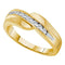 14kt Yellow Gold Men's Round Diamond Curved Wedding Anniversary Band 1/4 Cttw - FREE Shipping (US/CAN)-Gold & Diamond Men Rings-8-JadeMoghul Inc.