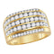 14kt Yellow Gold Men's Round Diamond Striped Wedding Anniversary Band Ring 2-1/3 Cttw - FREE Shipping (US/CAN)-Gold & Diamond Men Rings-8-JadeMoghul Inc.