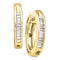 14kt Yellow Gold Women's Baguette Diamond Huggie Earrings 1-6 Cttw - FREE Shipping (US/CAN)-Gold & Diamond Earrings-JadeMoghul Inc.