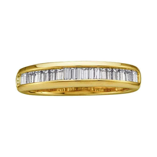 14kt Yellow Gold Women's Baguette Diamond Wedding Anniversary Band 1/2 Cttw - FREE Shipping (US/CAN)-Gold & Diamond Wedding Jewelry-5.5-JadeMoghul Inc.