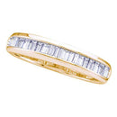 14kt Yellow Gold Women's Baguette Diamond Wedding Anniversary Band Ring 1/6 Cttw - FREE Shipping (US/CAN)-Gold & Diamond Wedding Jewelry-5-JadeMoghul Inc.