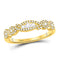 14kt Yellow Gold Women's Diamond 3-stone Band Ring 3/8 Cttw-Gold & Diamond Rings-JadeMoghul Inc.