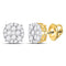 14kt Yellow Gold Women's Diamond Circle Cluster Earrings 1.00 Cttw-Gold & Diamond Earrings-JadeMoghul Inc.