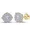 14kt Yellow Gold Women's Diamond Cluster Earrings 2.00 Cttw-Gold & Diamond Earrings-JadeMoghul Inc.