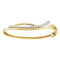 14kt Yellow Gold Women's Diamond Graduated Journey Bangle Bracelet 1.00 Cttw-Gold & Diamond Bracelets-JadeMoghul Inc.
