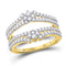 14kt Yellow Gold Women's Diamond Ring Guard Enhancer Wedding Band 7/8 Cttw-Gold & Diamond Rings-JadeMoghul Inc.