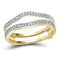 14kt Yellow Gold Women's Diamond Ring Guard Wrap Solitaire Band Enhancer 1/4 Cttw - FREE Shipping (US/CAN)-Gold & Diamond Wedding Jewelry-6-JadeMoghul Inc.