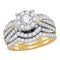 14kt Yellow Gold Women's Diamond Round Bridal Wedding Engagement Ring Band Set 1-3/4 Cttw - FREE Shipping (US/CAN)-Gold & Diamond Wedding Ring Sets-9-JadeMoghul Inc.