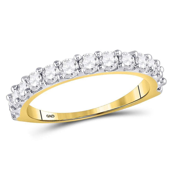 14kt Yellow Gold Women's Diamond Single Row Band Ring 1.00 Cttw-Gold & Diamond Rings-JadeMoghul Inc.