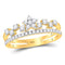 14kt Yellow Gold Women's Diamond Star Fashion Band Ring 1/2 Cttw-Gold & Diamond Rings-JadeMoghul Inc.