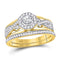 14kt Yellow Gold Women's Diamond Twist Bridal or Engagement Ring Band Set 1/2 Cttw-Gold & Diamond Wedding Jewelry-JadeMoghul Inc.