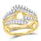 14kt Yellow Gold Women's Diamond Wrap Ring Guard Enhancer Wedding Band 3/4 Cttw-Gold & Diamond Rings-JadeMoghul Inc.