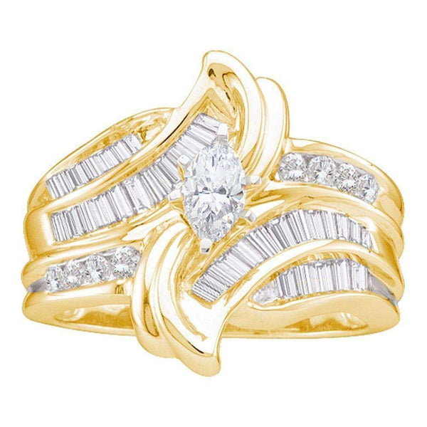 14kt Yellow Gold Women's Marquise Diamond Solitaire Bridal Wedding Engagement Ring 1.00 Cttw - FREE Shipping (US/CAN)-Wedding Jewelry-6-JadeMoghul Inc.