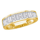 14kt Yellow Gold Women's Princess Baguette Channel-set Diamond Wedding Band 1-2 Cttw - FREE Shipping (US/CAN) - Size 7-Gold & Diamond Wedding Jewelry-JadeMoghul Inc.