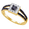 14kt Yellow Gold Women's Princess Black Color Enhanced Diamond Halo Bridal Wedding Engagement Ring 1/2 Cttw - FREE Shipping (US/CAN)-Gold & Diamond Engagement & Anniversary Rings-5.5-JadeMoghul Inc.