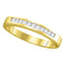 14kt Yellow Gold Women's Princess Channel-set Diamond Single Row Wedding Band 1/4 Cttw - FREE Shipping (US/CAN)-Gold & Diamond Wedding Jewelry-5-JadeMoghul Inc.